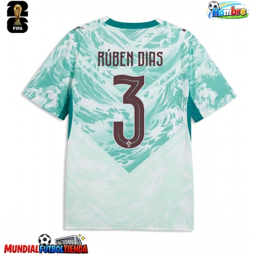 Camiseta Portugal Ruben Dias #3 Segunda Equipación Replica Mundial 2026 mangas cortas